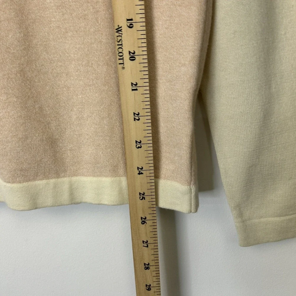 NEW Loft 604 Colorblock Crew Neck Sweater Men's Small Beige Tan Cotton